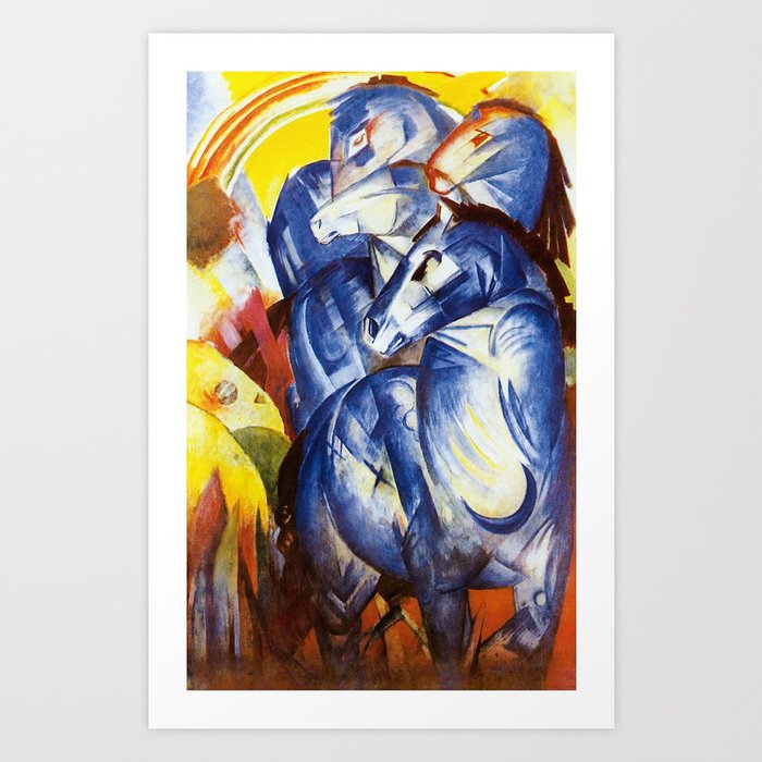 "The Tower of Blue Horses" by Franz Marc, 1913 Art Print