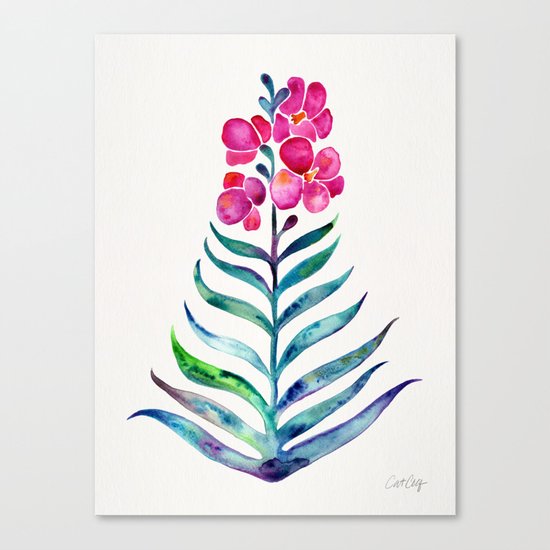 Blooming Orchid – Fuchsia & Indigo Palette Canvas Print