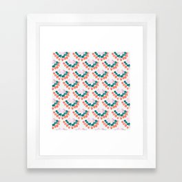 Teal Scallops Framed Art Print | Texture, Seamless, Painting, Pattern, Round, Brushstrokes, Oil, Sweet, Scallops, Rainbow 