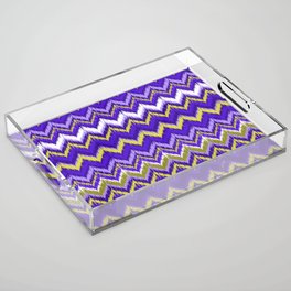8-Bit Ikat Pattern – Periwinkle & Lime Acrylic Tray