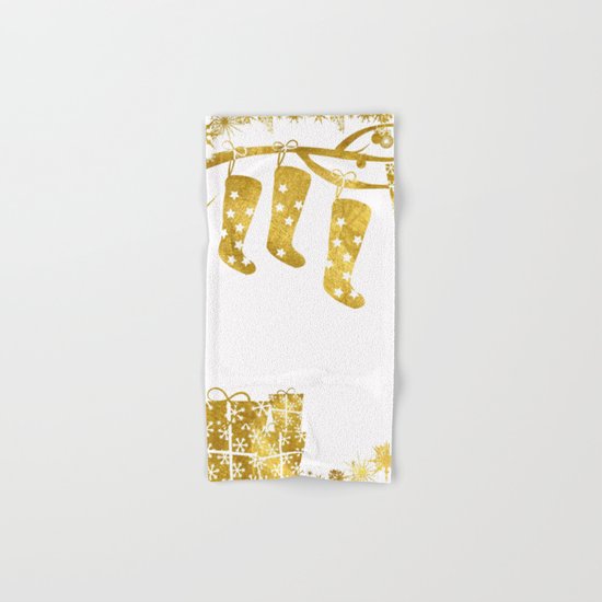 Gold Christmas 02 Hand & Bath Towel