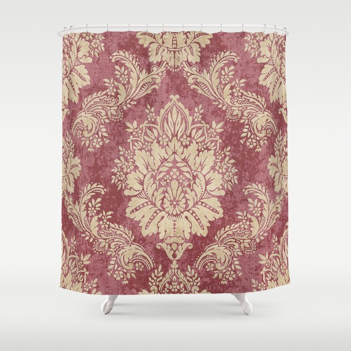 Lilac Alabaster Velvet Paisley Floral Shower Curtain