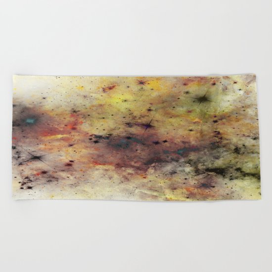 Into The Unknown - Abstract, rustic space style painting Beach Towel