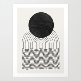 Black Sun by the ocean Art Print