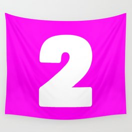 2 (White & Magenta Number) Wall Tapestry