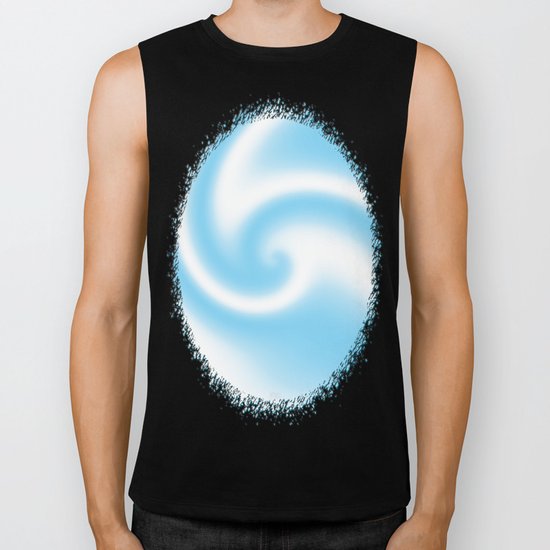 Blue Raspberry Ribbon Candy Fractal Biker Tank