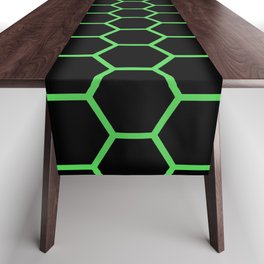 Honeycomb (Green & Black Pattern) Table Runner