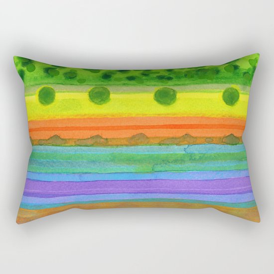 Plain with red Field Rectangular Pillow