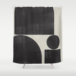 Black and Beige Shape Study No 2 Shower Curtain