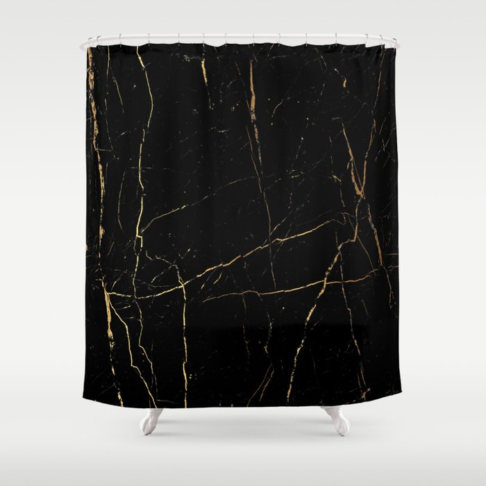 Black and gold marble Shower Curtain