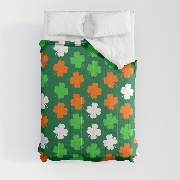 Shamrock Irish colour St Patricks Day design Comforter