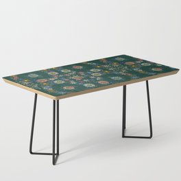 Modern embroidered flowers emerald Coffee Table
