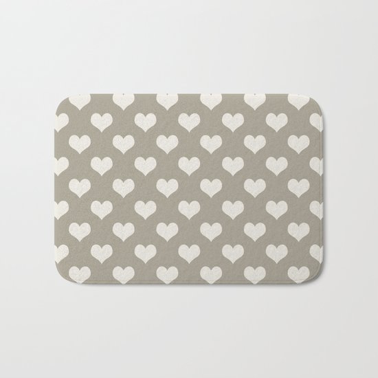 Heart Alabaster Blue Gray Bath Mat