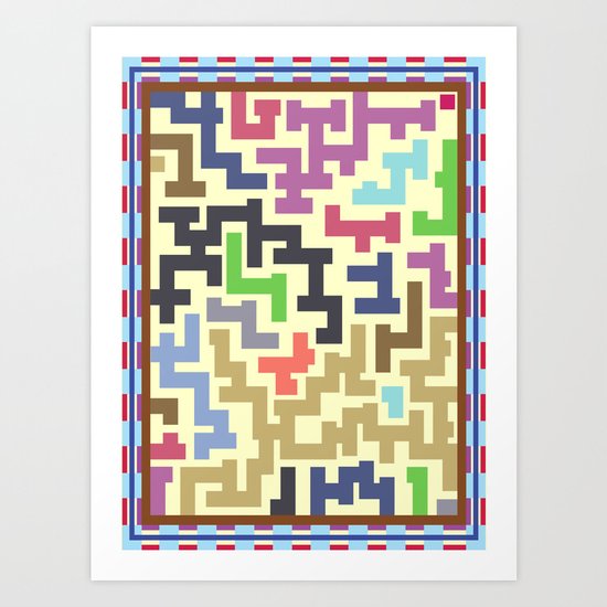Colorful Maze IV Art Print