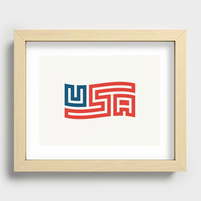 USA Flag Recessed Framed Print