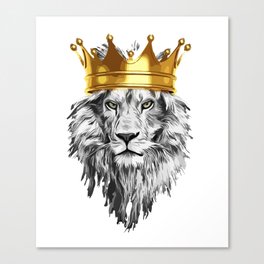 lion with a crown power king Canvas Print