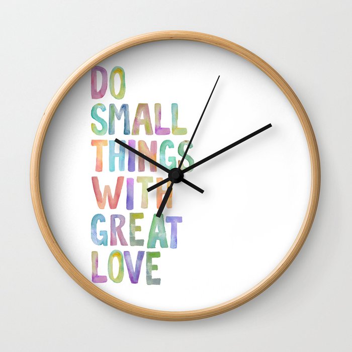 Do Small Things With Great Love, Mother Teresa Print, Mother Teresa Quote, Floral Quotes Wall Art, I Wall Clock