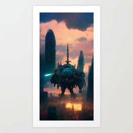 Cyberpunk Spaceship #2 Art Print