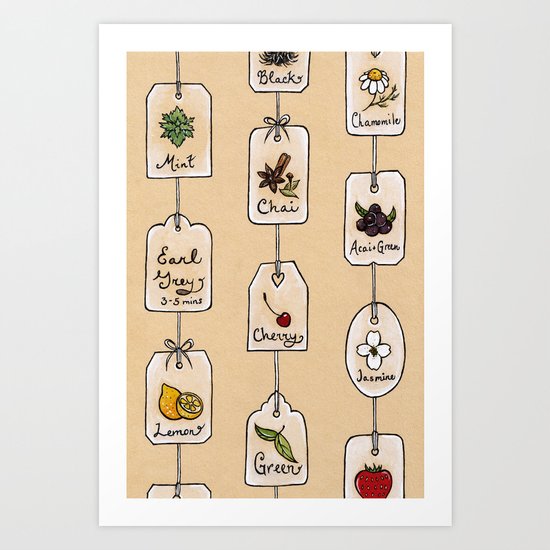 Tea Tag Time Art Print