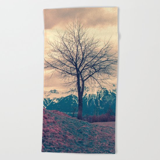Japanese Mountains Beach Towel