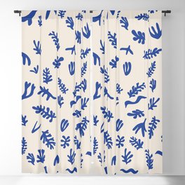 Matisse seaweed Blue Blackout Curtain