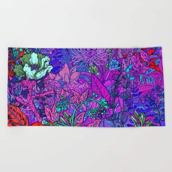 Electric Garden Beach Towel