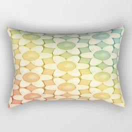 Chunky Daisies Retro Rainbow Rectangular Pillow