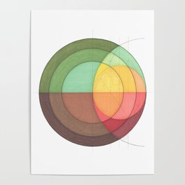 Concentric Circles Forming Equal Areas Poster