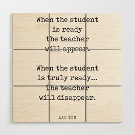 The teacher will disappear - Lao Tzu Quote - Literature - Typewriter Print Wood Wall Art