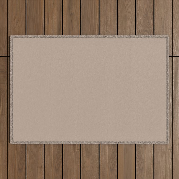 Warmhearted Taupe - Khaki Solid Color Accent Shade Matches Sherwin Williams Sand Trap SW 6066 Outdoor Rug