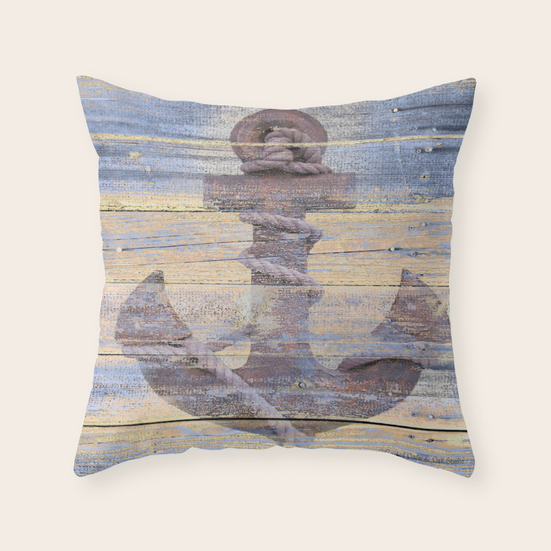 Rusty Anchor Grey Blue Beach Lake House Coastal Home Decor A177