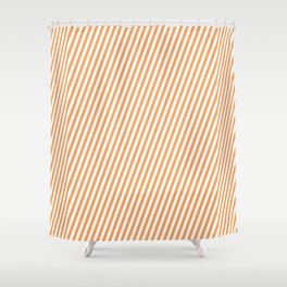 [ Thumbnail: White & Brown Colored Lines Pattern Shower Curtain ]
