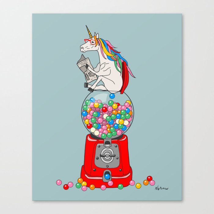 Unicorn Gumball Poop Canvas Print
