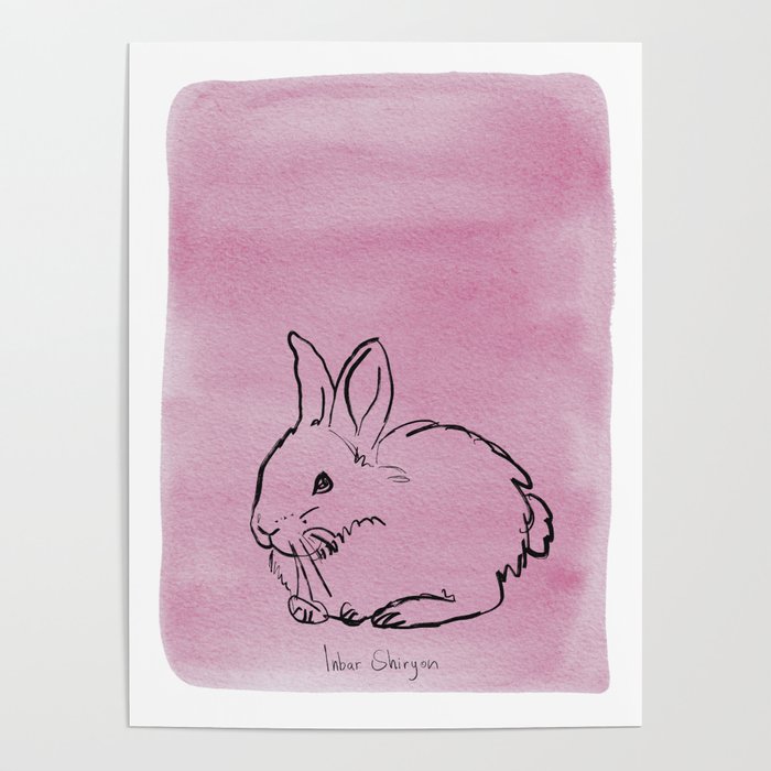 Cute Pink Bunny Poster