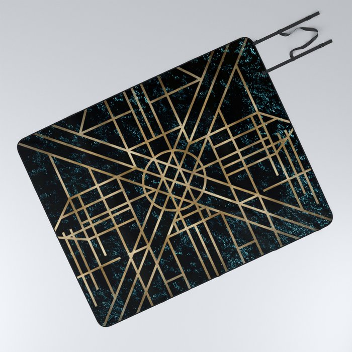 Art Deco design - velvet geo VIII Picnic Blanket