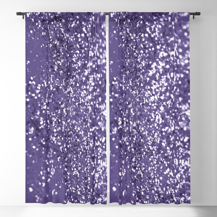 Sparkling ULTRA VIOLET Lady Glitter #1 (Faux Glitter) #shiny #decor #art #society6 Blackout Curtain