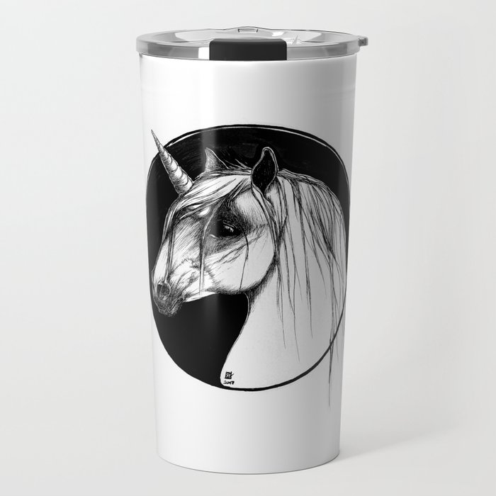 Black Unicorn Through The Black Travel Mug By Camarocaro Society6