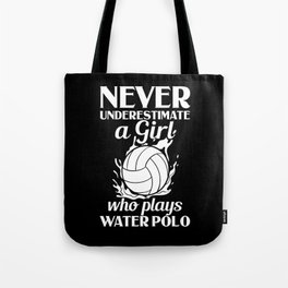 Water Polo Ball Player Cap Goal Game Tote Bag