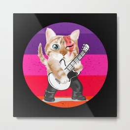 Meow n' Roll Cat design Metal Print | Animal, Graphicdesign, Meowie, Kitty, Catguitar, Rockstarcat, Rockmusic, Pet, Catdad, Cutecats 