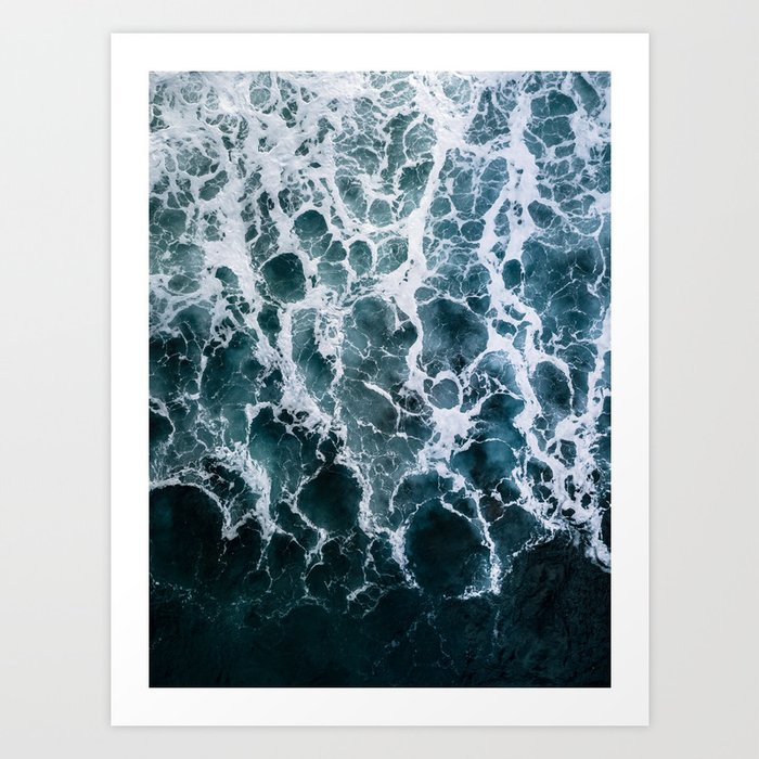 White Splash in a Wave Art Print