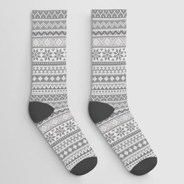 Fair Isle Gray Socks