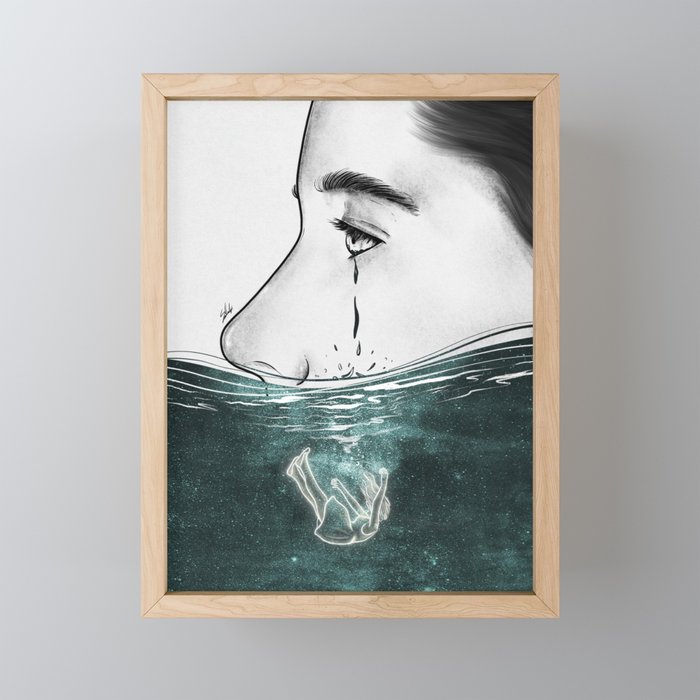 Silent tears. Framed Mini Art Print