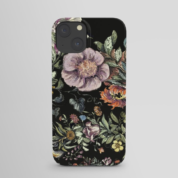 Flowers on a black background iPhone Case