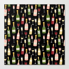 Rose drinks champagne wine bar art food fight apparel and gifts Canvas Print