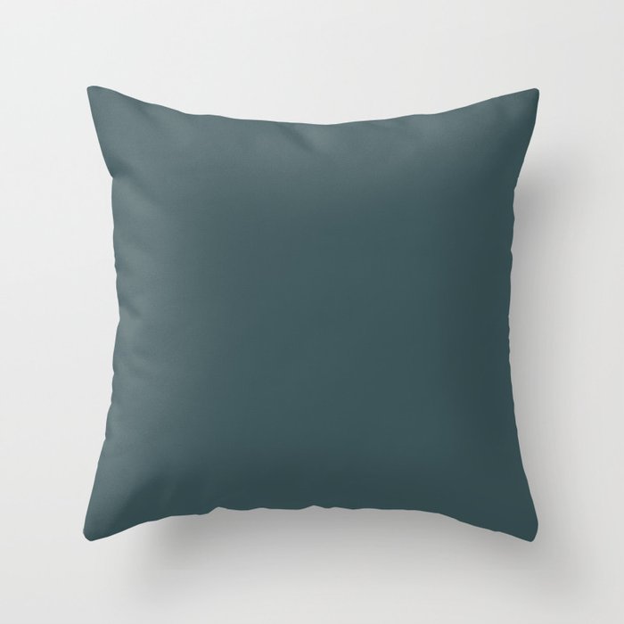 Caribbean Dark Aqua Solid Color - Popular Shade 2022 PPG  Mountain Pine PPG1034-7 Throw Pillow
