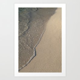 Clear sea water, waves and sandy beach 3. Mediterranean coast Art Print
