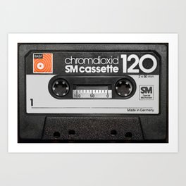 A BASF SM cassette 120 minutes duration Art Print | Vintage, Photo, Antique, Retro, 80S, Entertainment, Media, Basfsm, Ancient, Record 