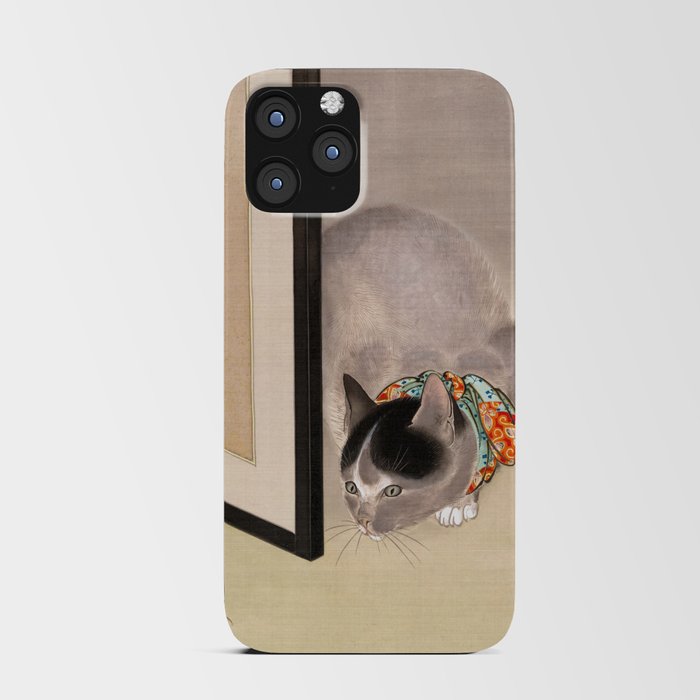 Cat Watching a Spider, 1888-1892 by Oide Toko iPhone Card Case