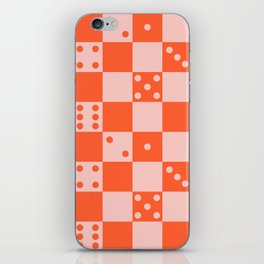 Checkered Dice Pattern (Creamy Pink & Sweet Orange Color Palette) iPhone Skin