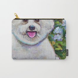 Bichon Frise Floof in a Garden by Robert Phelps Carry-All Pouch